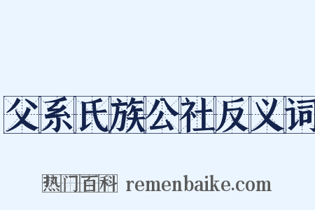 父系氏族公社反义词是什么意思的图片